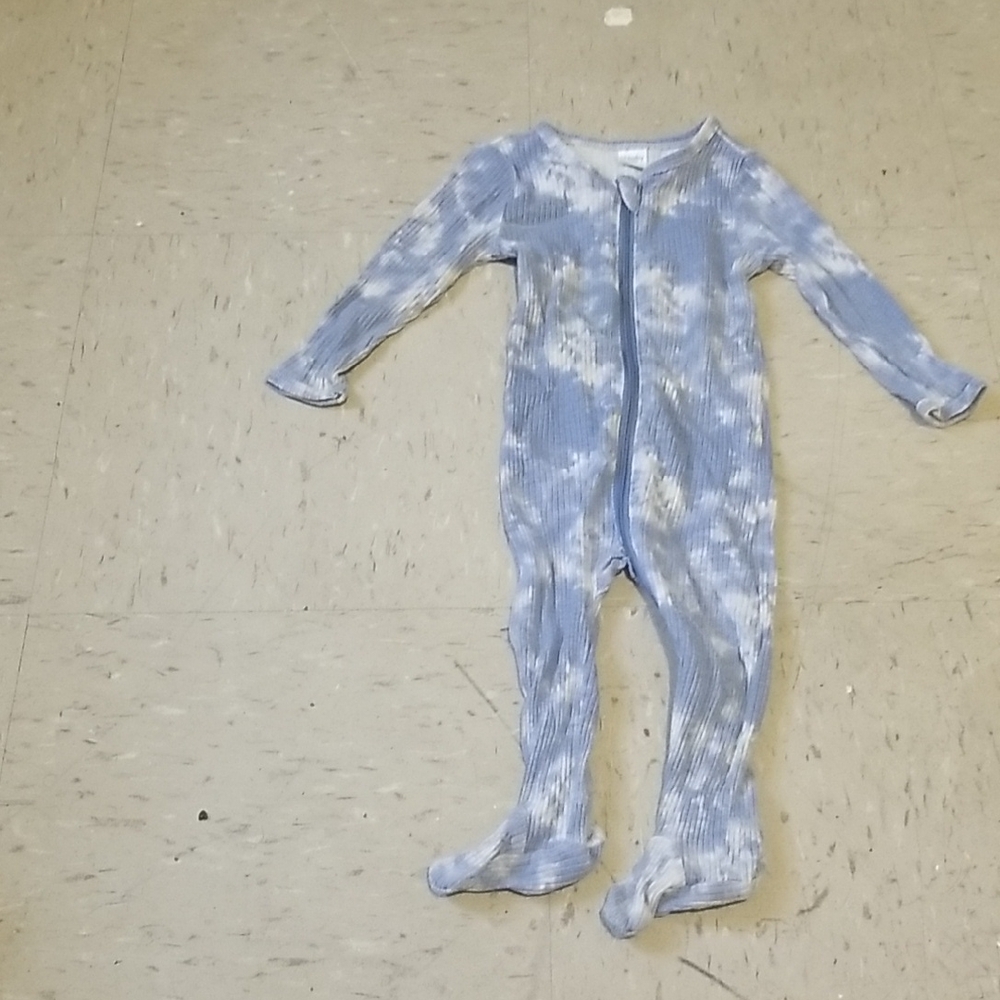 Cozy Blue and White Kids Footie Pajamas